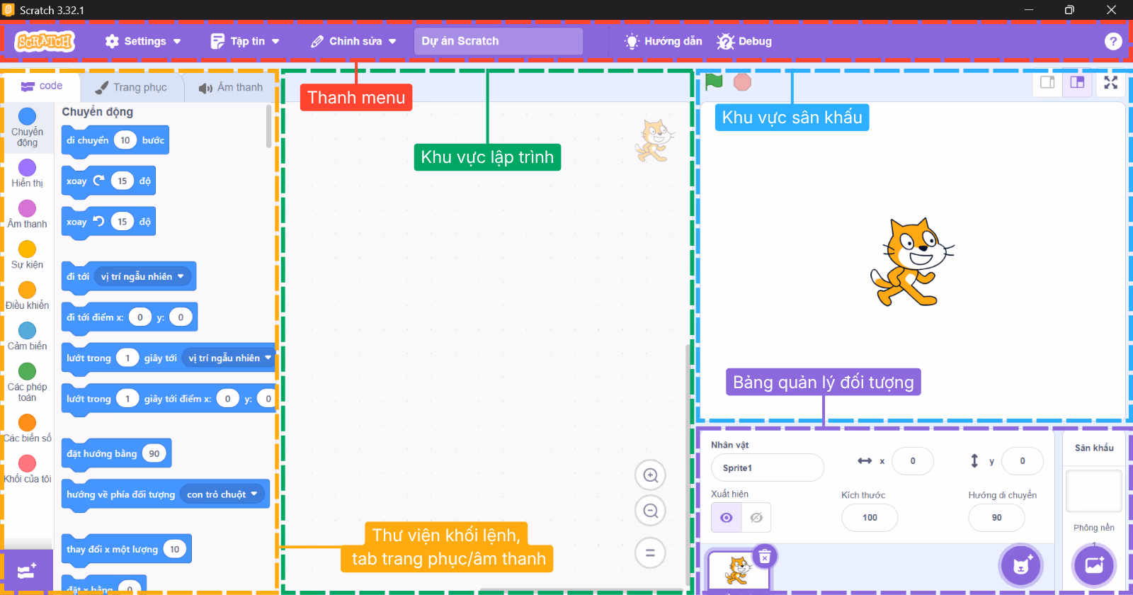 Giao diện Scratch 3.0